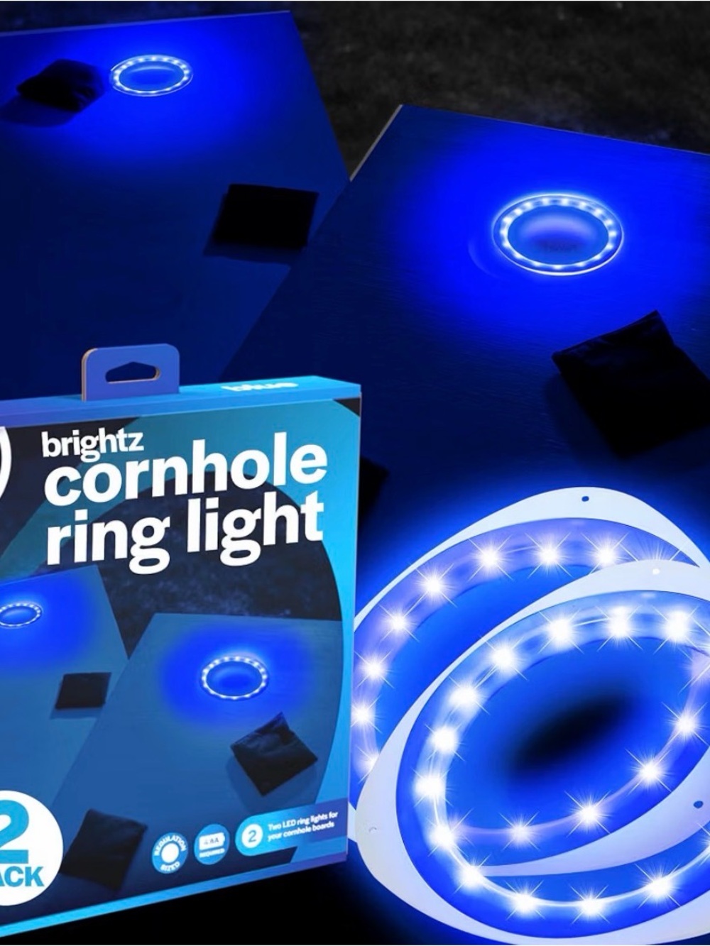 Brightz Cornhole Ring Light - LED Cornhole Board Lights (2 Pack)